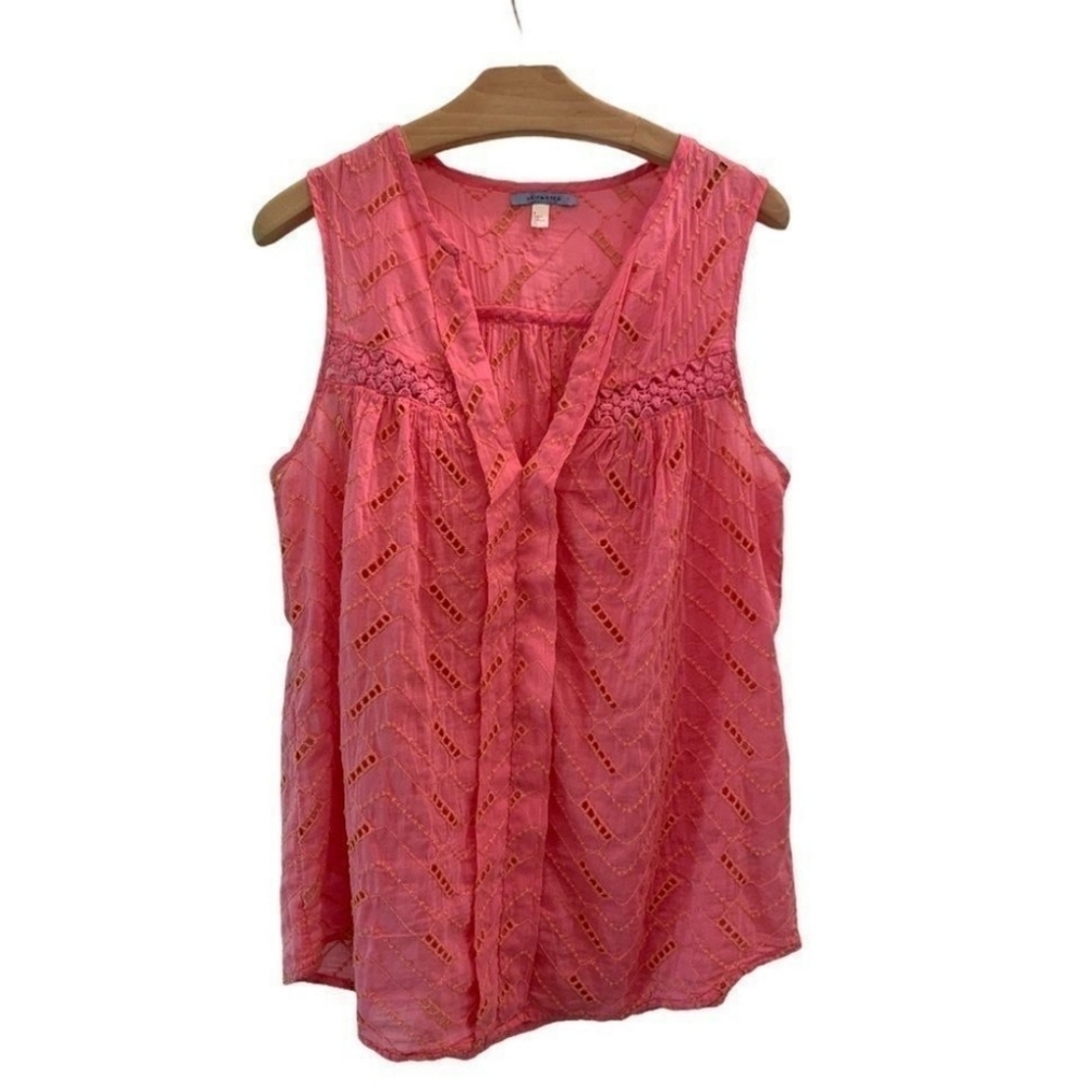Pink Sleeveless Lace Top